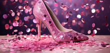 pink heels, shoes