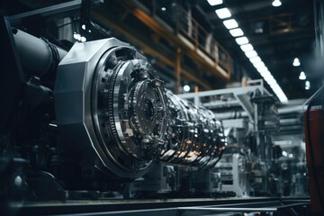 Aufkleber - A picture showcasing a machine in a factory with various other machinery. This image can be used to represent manufacturing, industry, or automation.