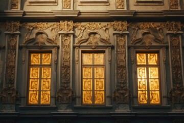 Poster - A picture of a building with a prominent clock on the front. This image can be used to represent punctuality, time management, or historical architecture.