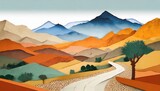 Fototapeta  - papercut art of moroccan landscape
