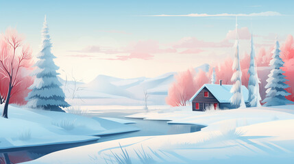 Wall Mural - winter mountain landscape