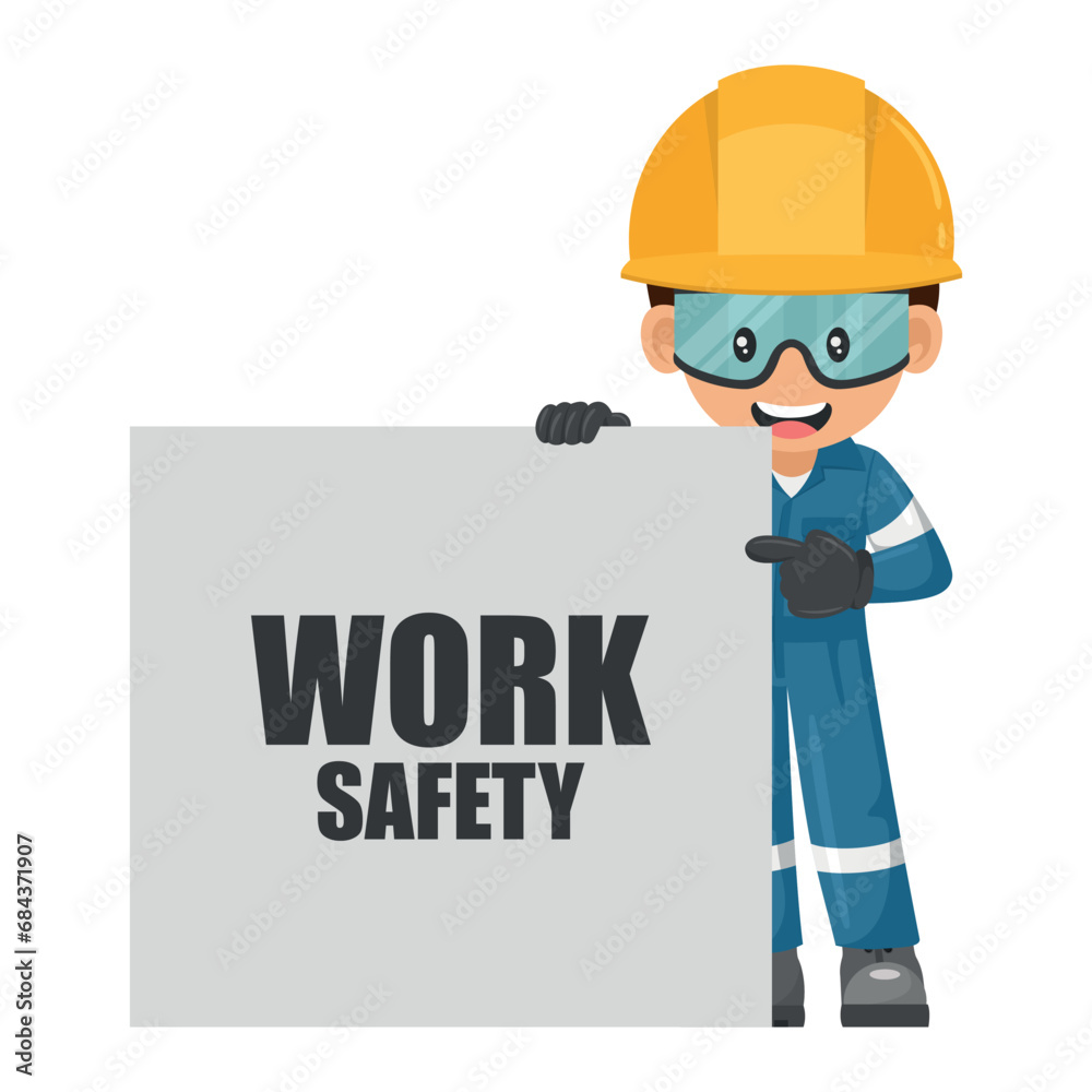 Industrial mechanical worker with his coverall and personal protective ...