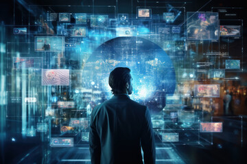 Poster - An AI-powered medical diagnostic system analyzing medical images, demonstrating the potential of artificial intelligence in healthcare. Concept of diagnostic intelligence. Generative Ai.