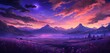 A surreal landscape of neon violet lavender fields under a starry sky, radiating a peaceful and romantic vibe.