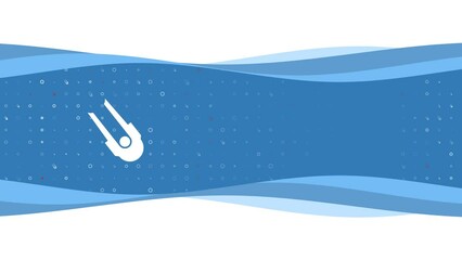 Poster - Animation of blue banner waves movement with white solo bobsleigh symbol on the left. On the background there are small white shapes. Seamless looped 4k animation on chroma key background
