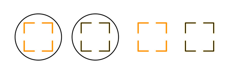 Fullscreen Icon set for web and mobile app. Expand to full screen sign and symbol. Arrows symbol