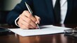 © NovaVision - Business Executive Signing Contract. Generative ai