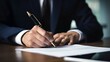 © NovaVision - Business Executive Signing Contract. Generative ai