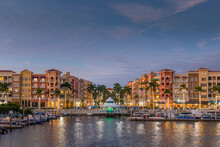 Naples Florida USA Colorful Buildings At Sunset