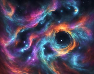 Wall Mural - Gradient spiral galaxy cloud in starry space background