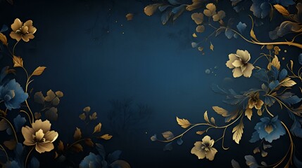 Wall Mural - golden floral background | generative AI