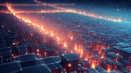 Wall Mural - fire in the night city