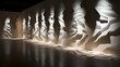 A 3D wall installation featuring a play of light and shadow to enhance depth and dimensionality.