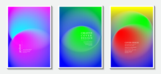 Fototapete - Posters collection of graphic design and print media ideas. Blurred background with modern abstract gradient pattern. Vector Illustrator EPS