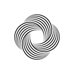 Poster - Impossible symbol. Rounded dotted shape. Infinite knot sign. Overlapping thin lines form. Optical illusion art. Design element for logo, icon, print, cover, tag, emblem. Abstract vector illustration
