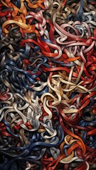 Wall Mural - a mesmerizing tapestry of intertwining ribbons, each adorned with complex, intertwining patterns and