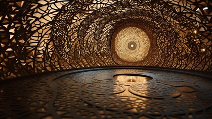 Wall Mural - a play of light and shadow on a mosaic of intricate patterns, forming a mesmerizing visual feast of 