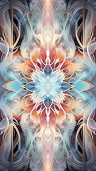 Wall Mural - a symmetrical arrangement of fractal patterns expanding infinitely into a mesmerizing digital tapest