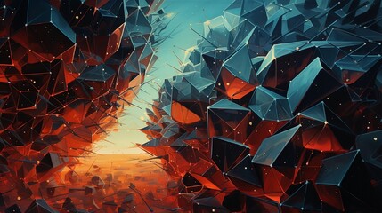 Wall Mural - abstract background with stars