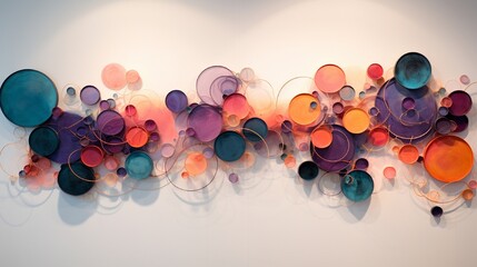 Wall Mural - an abstract 3d wall installation inspired by the cosmos, incorporating cosmic hues and celestial pat