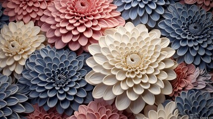 Wall Mural - captivating close-up of 3d hypnotic pattern flowers, their intricate details forming an endless laby