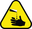 Corrosive acid warning sign vector
