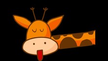 Video Animation Cartoon Element Giraffe Icon Sticking Out Its Tongue