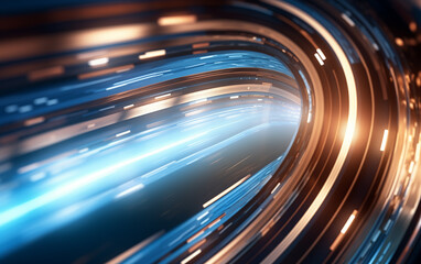 Canvas Print - Abstract light background in blue and yellow tones,created with Generative AI tecnology.