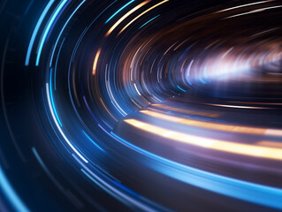 Canvas Print - Abstract light background in blue and yellow tones,created with Generative AI tecnology.