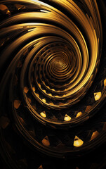 Leinwandbilder - Golden spiral abstract graphic,created with Generative AI tecnology.