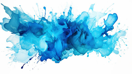 Wall Mural - Blue blot of watercolor