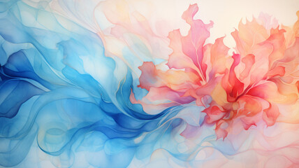 Sticker - Decorative watercolor wash abstract background