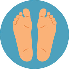 Feet Lower Leg Extremity Vector Cartoon Icon Design. Foot Bottoms Footprint Design Podiatry Concept Illustration
