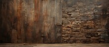 In The Charming Medieval Village, The Old Stone Walls Exhibited An Abstract Design, Blending Vintage Wood And Grunge Textures With A Touch Of Iron And Rust For A Unique And Mesmerizing Construction.
