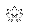 abstraktes Logo mit sieben Blättern
