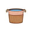 container wooden tub cartoon. spa barrel, bucket bath, outdoor water container wooden tub sign. isolated symbol vector illustration