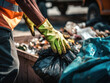 © ittipol - Man working  to picking  garbage to garbage truck.Generative ai