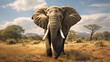 African Elephant Loxodonta africana at a waterhole in the Savuti region of northern Botswana, Africa