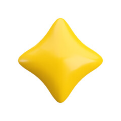 Wall Mural - vector 3d gold star sparkling icon on white background. cute realistic cartoon 3d render, glossy yel