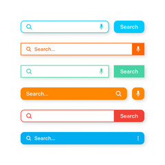 Poster - colorful search bar templates. internet browser engine with search box, address bar and text field. 