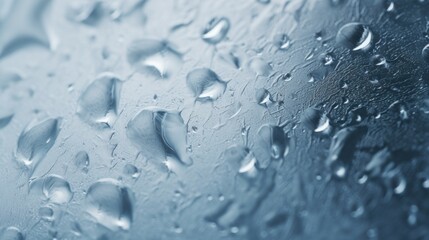 Sticker - A close up of water droplets on a window