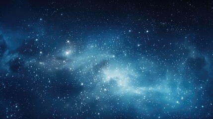  Blue nebula in space with stars. Generative AI.