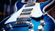Blue White Electric Guitar.