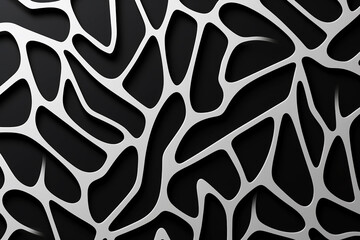 Wall Mural - Chaotic wave pattern of molecules made of gray and black lines. Business Background