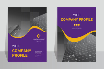 Corporate book cover design in a4 set template