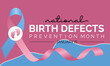 National Birth Defects Prevention Month vector template. Raising Awareness and Supporting Healthy Pregnancies with Birth Defect Prevention Graphics. background, banner, card, poster design.
