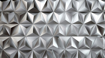 Poster - Abstract metallic background with silver triangles