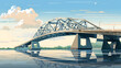 Padma bridge in Bangladesh Vector 3D illustration. generative ai.