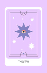 Wall Mural - tarot card major the star. hand drawn vector illustration.