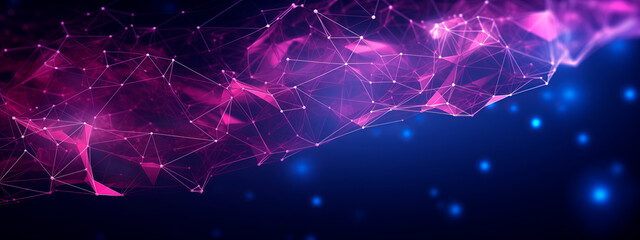 Poster - Plexus sci-fi background in dark blue and purple tones